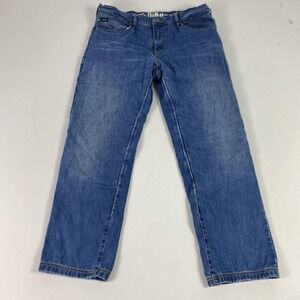 Bull-it Jeans Mens 36x32 Blue Medium Wash Covec Lined Straight Moto Denim Pants